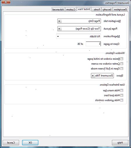Så ställer öppnandet av en PDF-fil i Acrobat Professional. Med PDF-dokumentet öppnas i Acrobat, klicka dokumentegenskaper på Arkiv-menyn.