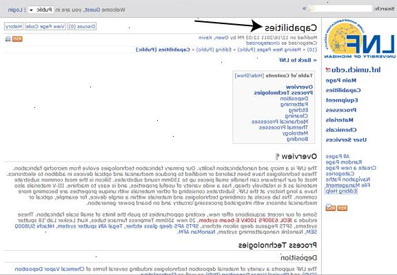Hur man skapar länkar i wikis. Få i redigeringsläge genom att klicka på knappen "Redigera".