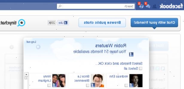 Hur du använder tinychat på Facebook. Klicka på "Anslut till tinychat" knappen för att logga in med ditt Facebook-konto.