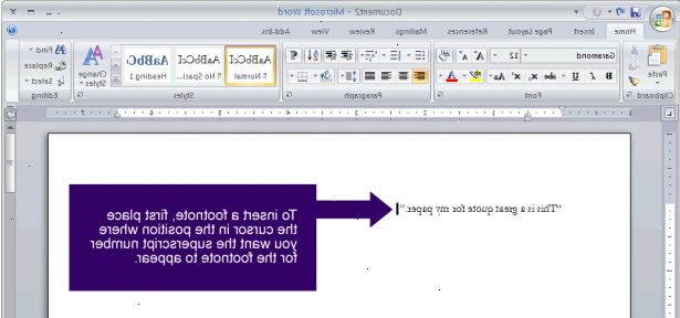 Hur man lägger till en fotnot till Microsoft Word. Gå till menyn "Visa" och välj "sidvisning.".