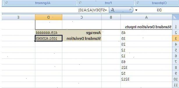 Hur man beräknar medelvärde och standardavvikelse med Excel 2007. Använd "genomsnittliga"-funktionen i Excel för att hitta medelvärdet av en uppsättning siffror.