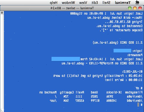 Hur man använder telnet på Mac OS X. Öppna programmet Terminal finns i mappen Verktygsprogram i Program Verktyg>.
