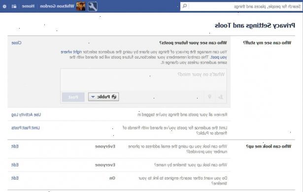 Hur man hanterar Facebook sekretessinställningar alternativ. Ange önskad status i nyhetsflödet baren.