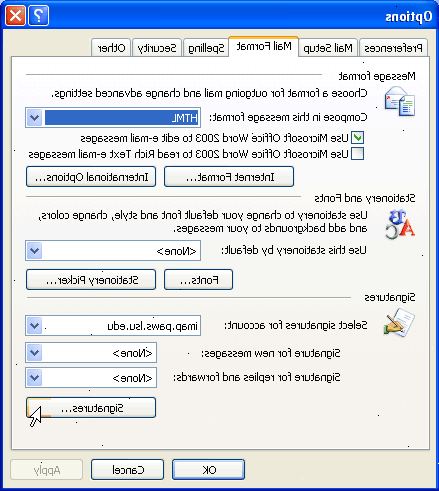 Hur man redigerar signaturalternativen i Microsoft Outlook. I Microsoft Outlook 2007 välj menyn Verktyg och klicka på alternativ.