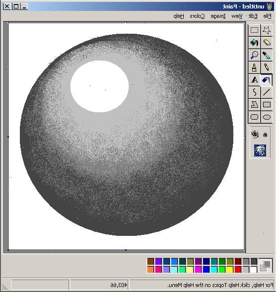 Hur att skugga i Microsoft Paint. Öppna din bild i Microsoft Paint och se till att ha gott om vita området utanför bilden.