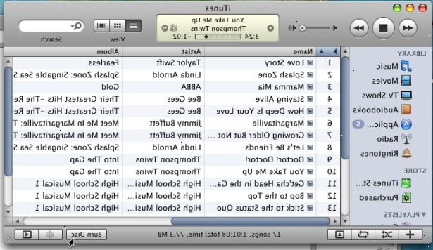 Hur man bränner en CD med iTunes. Lägg till låtar i spellistan.